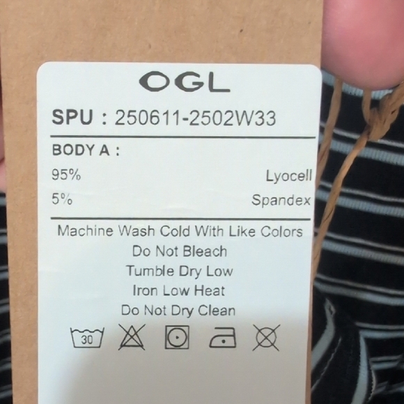 OGL Navy and White Striped A-Line Skirt - Picture 3 of 6